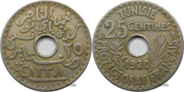 Tunisie - Protectorat Français - Naceur Bey - 25 Centimes 1920-AH1338 - TTB/XF45 - Mon5559 - Túnez