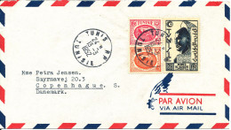 Tunisia Air Mail Cover Sent To Denmark Tunis 13-3-1952  Very Nice Cover - Storia Postale