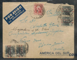 ESPAÑA - SPAIN 1932 SOBRE Alfonso XIII -  II República - De PONTEVEDRA A RIO DE JANEIRO -Yv. 495 X4+559 Ver DESCRIPCION - Lettres & Documents