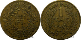 Tunisie - Protectorat Français - Naceur Bey - 1 Franc 1921-AH1340 - TTB/XF45 - Mon4838 - Tunesië