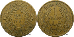 Tunisie - Protectorat Français - Naceur Bey - 1 Franc 1921-AH1340 - TTB/XF45 - Mon5562 - Tunesië