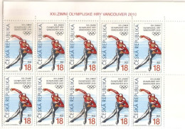 ** 621 Czech Republic  Vancouver Winter Olympic Games 2010 Block Of Ten NOTICE POOR SCAN, BUT THE STAMPS ARE FINE! - Neufs