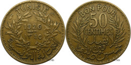 Tunisie - Protectorat Français - Habib Bey - 50 Centimes 1926-AH1345 - TTB/XF45 - Mon5929 - Túnez