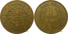 Tunisie - Protectorat Français - Habib Bey - 1 Franc 1926-AH1345 - TTB/XF45 - Mon5161 - Tunesië