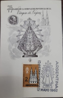 D)1962, ARGENTINA, FIRST DAY COVER, ISSUE, 75TH ANNIVERSARY OF THE CORONATION OF THE VIRGIN OF LUJÁN, FDC - Other & Unclassified