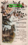 R407925 With Love To Greet My Darling On Her Birthday. Valentines Series. 1921 - Welt