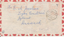 Egypt Air Mail Cover With Red Meter Cancel 10-7-1956 Paquebot Port Said Sent To Denmark - Cartas & Documentos