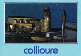 CPM..66..COLLIOURE..VUE NOCTURNE DU PORT ET DE L'EGLISE SAINT VINCENT - Collioure