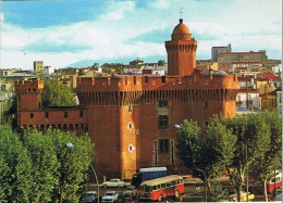 CPM..66..PERPIGNAN..LE CASTILLET...AUTOBUS..CAR..VOITURES ANCIENNES - Perpignan