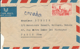 Morocco Air Mail Cover Sent To France 1951 Single Franked The Cover Is Damaged In The Left Side And A Tear At The Bottom - Luftpost