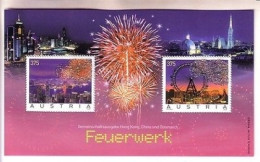 ÖSTERREICH BLOCK 34 POSTFRISCH(MINT) HONGKONG FEUERWERK FIREWORKS SWAROVSKI STEINEN - Blocs & Hojas