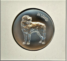 Schweiz Medaillenblatt Tiere Der Heimat Hund Medaille Feinsilber (RH22 - Other & Unclassified