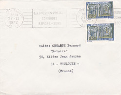 ALGERIE-1972 - Lettre ALGER Pour  TOULOUSE-31 (France)..paire Verticale De Timbres Sur Lettre,  Cachet - Argelia (1962-...)