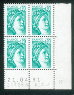 Lot B513 France Coin Daté Sabine N°1967 (**) - 1980-1989