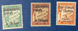 Etablissement Français De L'océanie Timbre-taxe YT N°6-7-8 Neuf* - Postage Due