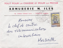 ALGERIE-1974 - Lettre TLEMCEN  Pour MARSEILLE-13 (France)..timbre Seul Sur Lettre,cachet--pub Armurerie M.ILES - Algeria (1962-...)