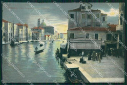 Venezia Città Cafè Tedesco Canal Grande Chiaro Di Luna Cartolina RT7244 - Venezia (Venice)