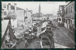 Venezia Città Isola Di Burano Rio Di Mezzo Barche Cartolina RT7453 - Venezia