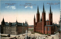 Wiesbaden, Marktplatz, Rathaus, Hauptkirche - Wiesbaden