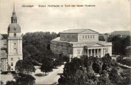 Darmstadt, Grossh. Hoftheater M. Turm Des Neuen Museums - Darmstadt