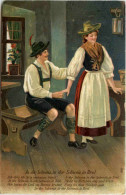 Trachten Tirol Prägekarte - Costumes