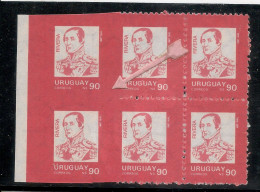 URUGUAY HEROES NACIONALES Block De 6 MNH Con Variedad IMPERFORADO VERTICAL Y HORIZONTAL Mixto Con Perf NormalCIARDI 1297 - Uruguay