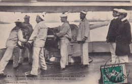 Marine Exercice D'une Pièce De 138eme 6 A Bord D'un Croiseur De L'escadre Du Nord Circulée De Cherbourg (50) En 1911 - Cherbourg