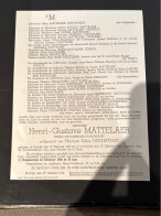 Henri-Gustave Mattelaer Echtg Duchatelet Zulma *1873 Kortrijk +_1946 Kortrijk Stadsfanfare Courte Lasure D’Hulst Delrue - Esquela