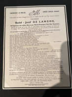 Basiel-Jozef De Langhe Echtg Van Der Straeten Maria-Francisca *1880 Olsene +1956 Zulte Rapoye Seme Balcaen D’Oosterlinck - Obituary Notices
