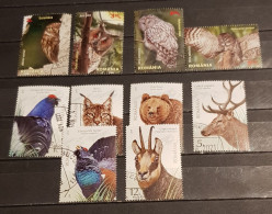 ROMANIA BIRDS-OWLS -WILD ANIMALS-BEARS 2 SETS CTO-USED - Used Stamps