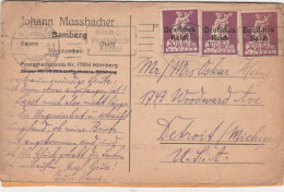 Bayern Germany 1921 Card Mailed To USA - Briefe U. Dokumente