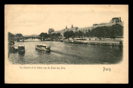 75 - PARIS - LE LOUVRE ET LA SEINE VUS DU PONT DES ARTS - CARTE EN RELIEF - VOIR ETAT - Louvre