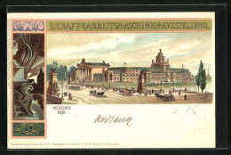 Künstler-Lithographie Rob. Seitz: München, II. Kraft- U. Arbeitsmaschinen-Ausstellung 1898  - Esposizioni