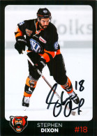 Autogramm Eishockey AK Stephen Dixon Grizzlys Wolfsburg 17-18 Adams Cardiff Devils Glasgow Clan Tappara TBK Porin Ässät - Sport Invernali