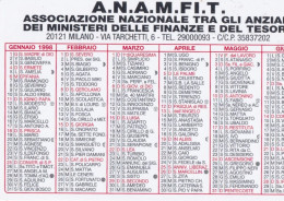 Calendarietto - A.N.A.M.FI.T. - Associazione Nazionale Tra Gli Anziani Dei Ministeri Delle Finanze E Del Tesoro - Milano - Formato Piccolo : 1991-00