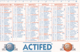 Calendarietto - ACTIFED - Anno 1998 - Klein Formaat: 1991-00
