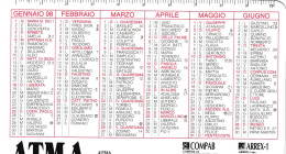 Calendarietto - ATMA - Anno 1998 - Formato Piccolo : 1991-00