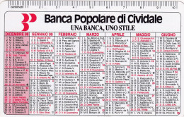 Calendarietto - Banca Popolare Di Cividale - Anno 1998 - Petit Format : 1991-00