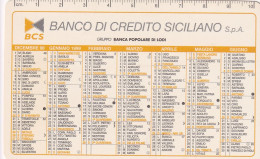 Calendarietto - Banco Di Credito Siciliano - Anno 1998 - Tamaño Pequeño : 1991-00