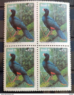 C 1944 Brazil Stamp Fauna Preservation Seal Mutum Bird 1995 Block Of 4 - Nuevos