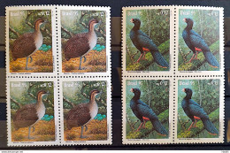 C 1943 Brazil Stamp Fauna Preservation Mutum And Macuco Bird 1995 Block Of 4 - Ungebraucht