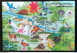 B 101 Brazil Stamp Lubrapex Block Fauna Flora Fish Bird Rio Tietê 1995 - Nuovi