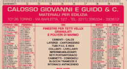 Calendarietto - Calosso Giovanni E Guido E C. - Materiale Edilizio - Torino - Anno 1998 - Formato Piccolo : 1991-00