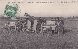 Fontainebleau (77 Seine Et Marne) Artillerie Lourde De Campagne Canon De 155 CTR En Batterie - ND Phot. N° 208 Circ 1913 - Fontainebleau