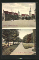 AK Riesa A. D. Elbe, Rathaus Mit Klosterkirche, Stadtpark  - Riesa