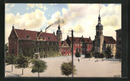 AK Riesa, Albertplatz Mit Rathaus Und Klosterkirche  - Riesa