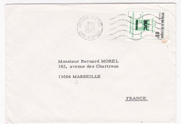 Côte D'Ivoire-1975- Lettre ABIDJAN à MARSEILLE-13 (France )..timbre Seul Sur Lettre,  Cachet - Côte D'Ivoire (1960-...)