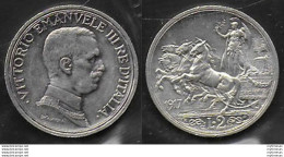 1917 Italia VE III Lire 2 Quadriga Briosa Argento QFDC - 1900-1946 : Victor Emmanuel III & Umberto II