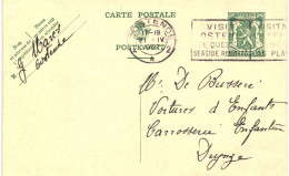 (L01) Entier Postal écrite D'Oostende Vers Deynze - Briefkaarten 1934-1951