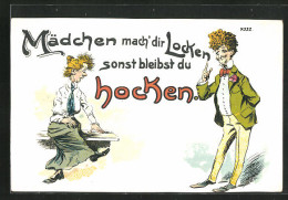 Künstler-AK Bruno Bürger & Ottillie Nr. 7332: Mann Rät Der Frau Zu Einer Lockigen Frisur  - Altri & Non Classificati